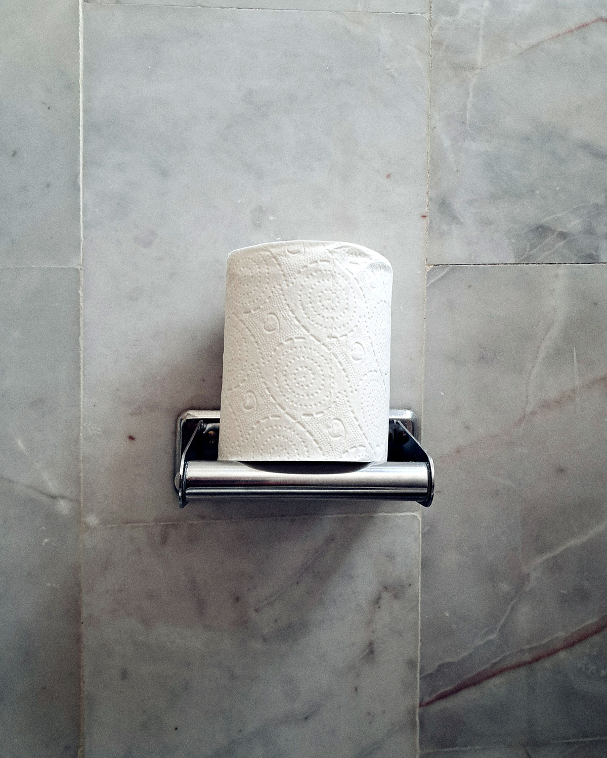 A misused toilet paper holder