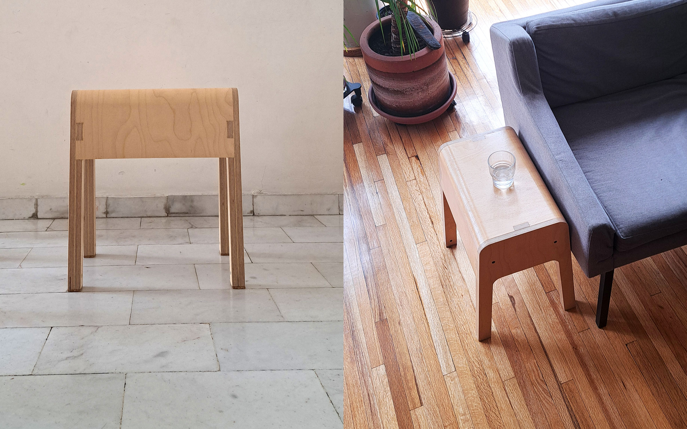 Plywood stool