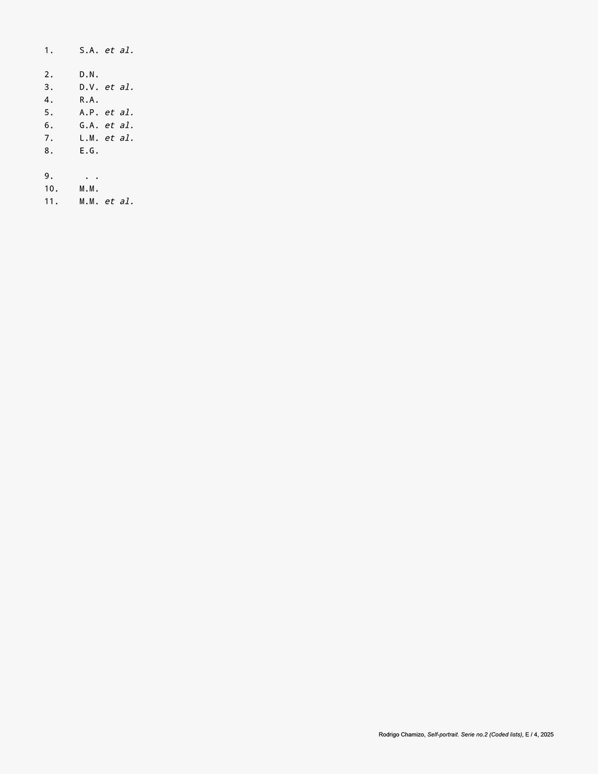 Coded lists prints
