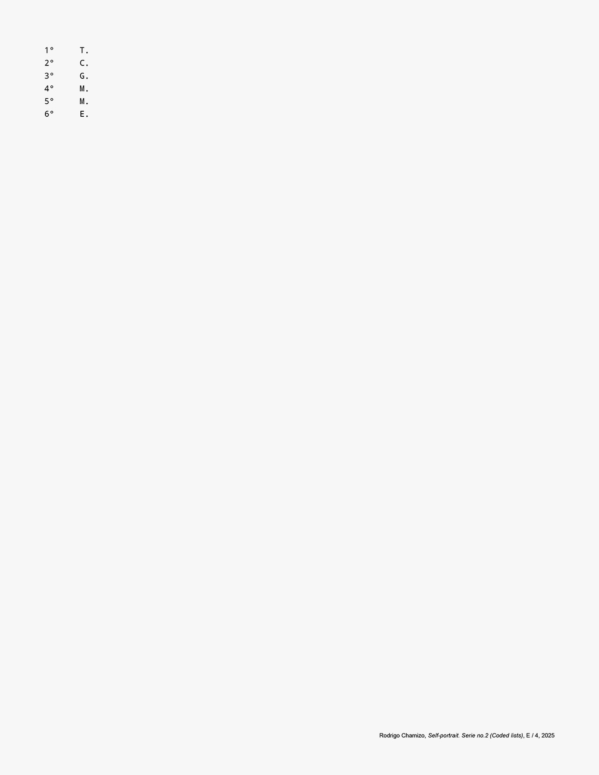 Coded lists prints